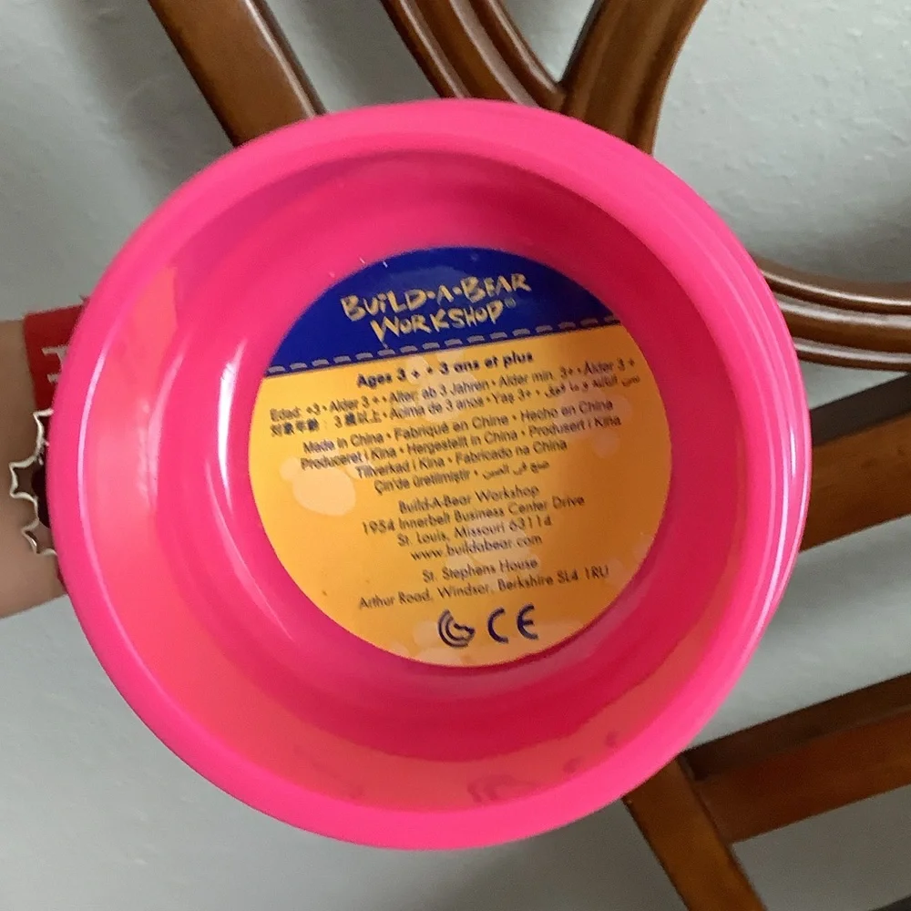 Build-A-Bear White Tee with Pink Bowl and Blue Paw Brush - Picture 3 of 6